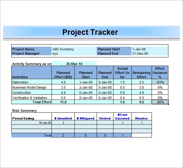 excel project management template for mac